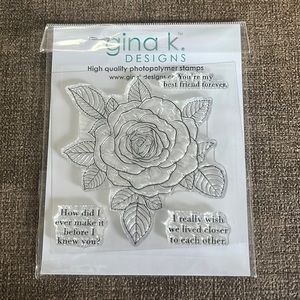 Gina k. Photopolymer Stamp Set: Santana Rose Stamp Set